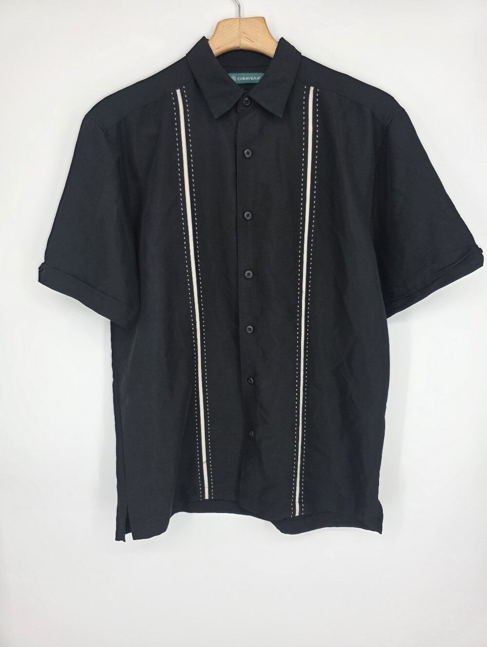 Cubavera Men's Black Short Sleeve Button-Up Shirt Size S.